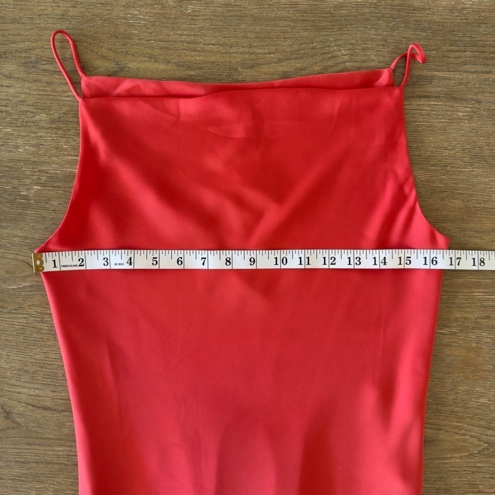 Aritzia Babaton Fonda Satin Midi Dress-Cowl Neck Sexy Slip Dress-Poppy Red-Sz Sm - Picture 8 of 15